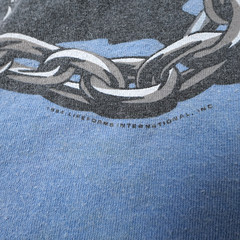 Vintage 1994 LifeForms T-Shirt Mens XL No Bark All Bite Bulldog Light Blue 90s