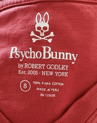 Psycho Bunny Mens Pink V-Neck Short Sleeve T-Shirt Size 8 XXL Pima Cotton Logo