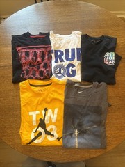 Vintage Jordan & Nike T Shirts Men Medium White Black Yellow Jumpman Dri Fit