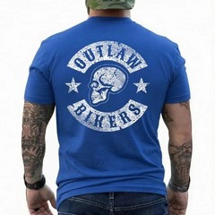 Outlaw Biker Shirt Skull T-Shirt Motorcycle chopper