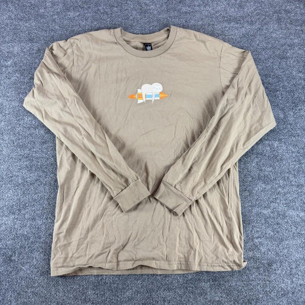 AS Colour Rocket Sloth Tan Brown Long Sleeve T-Shirt Large – Casual