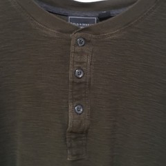 Field & Stream Henley Thermal Shirt Men XL Green Long Sleeve Waffle Knit Outdoor