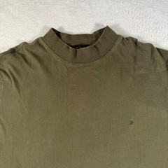 Pierre Cardin Mock Neck Shirt Mens L Olive Green Long Sleeve Sustainable Cotton