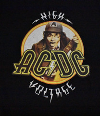 Brisco Brands MEns AC/DC Logo High Voltage Album Angus Young Shirt New Medium
