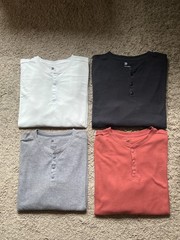 Lot of 4 – All In Motion Waffle Knit Henley Long Sleeve Shirt Bundle – Size XL