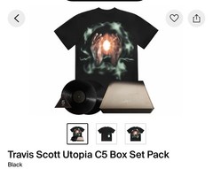 Men’s Travis Scott Utopia C5 Box Set Size X-Large New Shirt + Vinyl🔥 Sealed