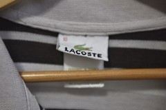 Lacoste Striped Polo Shirt Gray Black White Size 2XL LSC082