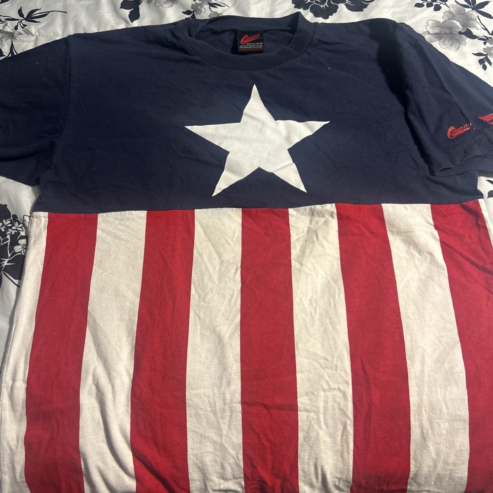 Vintage 2002 Marvel Comics Captain America Suit Graphitti Designs Tee – Size XL