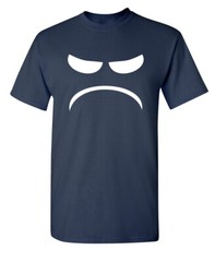 Angry Smiling Face Sarcastic Humor Graphic Super Soft Ring Spun Funny T Shirt