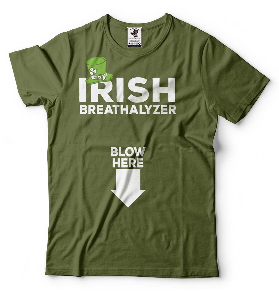 Irish Breathalyzer Blow here Funny Shirt St Patrick’s Day Tee Saint Patricks tee
