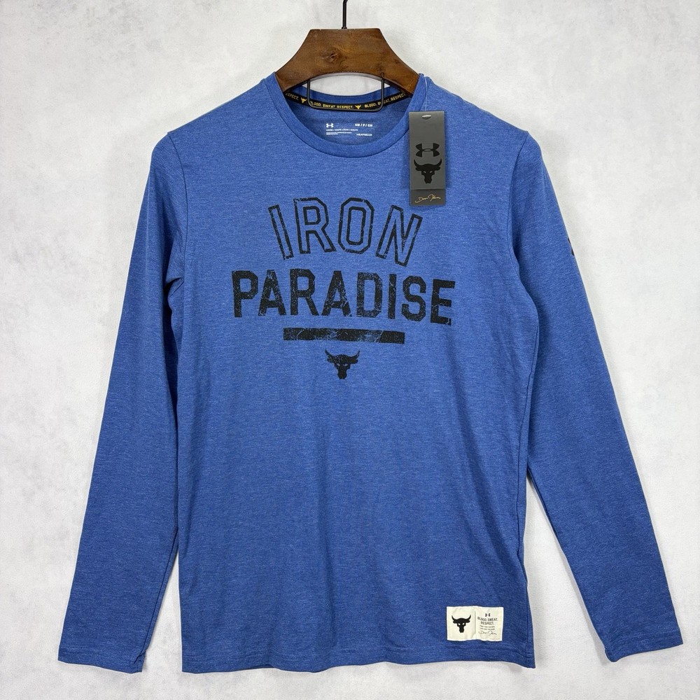Under Armour Project Rock Brahma Bull T Shirt Mens Small Loose Heatgear Paradise