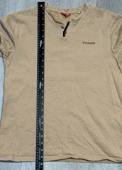 Guess Button Tee Shirt Mens Size M Beige Short Sleeve Casual Classic