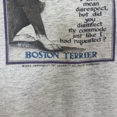Vintage 1994 Boston Terrier Graphic T Shirt Bay Side USA Made Mens XL