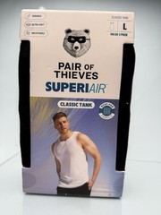 Pair of Thieves Men’s 3pk SuperiAir Cotton Tank Top Black Size L Large (34-36″)