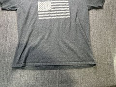 D. Dyer Inc. Shirt Men Size Medium Athletic Gray Flag Construction Short Sleeve
