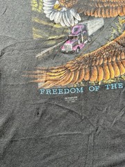 Vintage 1991 3D Emblem Truckers Only Freedom of the Road Eagle T-Shirt XL USA