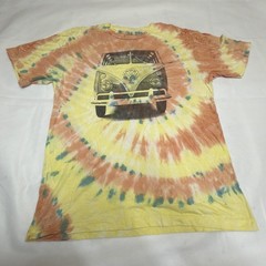 Volkswagen OEM VW Bus Hippie Tshirt Yellow Tie Dye Graphic Tee Fits Like Sz M