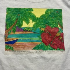 Vintage 2000 Tropical Ocean Beach Adventure Size Large Nature Art Tshirt