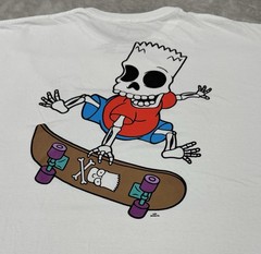 The Simpsons Halloween T-Shirt Sz XL Bart Skeleton Skateboarding Cotton Tee
