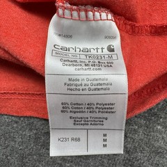 Carhartt Shirt Mens Medium Red Long Sleeve Logo Graphic Loose Fit K231 TK0231-M