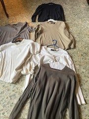 Claiborne Men’s Knit Shirt Lot – SS (2) Cream Olive; LS (4) Cream Olive Tan Blk