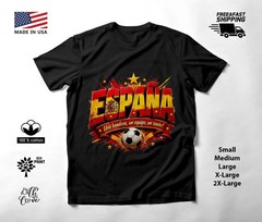SPAIN – NEW World Cup 2026 Football Soccer Fans Black T-Shirt Tee Shirt S to 5XL