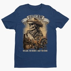 Outlaw Cowboy Skull Unisex T-shirt | Vintage Western Skeleton Horse Rider Shirt