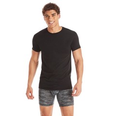 Hanes Men’s Ultra Soft Cotton Comfort Fit Undershirts – Black/Grey, 3 Pack