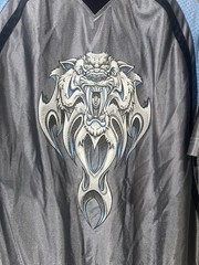 Y2K JNCO Saberrtooth Gray and Blue Jersey Size Large Skater Streetwear