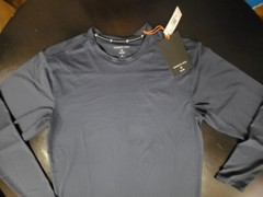 Kenneth Cole Men’s Long Sleeve Active Rounded Hem The Tech Shirt Navy,SKy Blue,