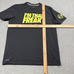 Nike Shirt Mens L Black Dri-Fit Graphic Training Workout Short Sleeve Tee