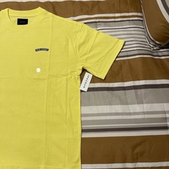Pacsun Yellow Solid Crew Neck Short Sleeve T-Shirt L Palm Springs Embroidered