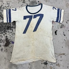 Vintage 50s 60s Water Print Cotton Jersey T Shirt #77 Mens Small Distressed