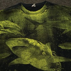 All Over Print Great White Shark Shirt Mens XL Y2K AOP Yazbek Puerto Vallarta