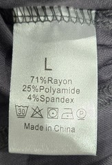 GENERIC UNI-SEX T-SHIRT 71% RAYON, 25% POLYAMIDE, 4% SPANDEX – SIZE: L – BLACK