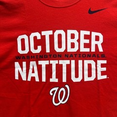 Washington Nationals “Natitude” NIKE TEE Classic Logo Red T-Shirt Men’s Size M