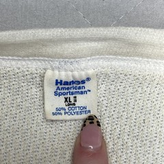 Vintage Hanes Long Johns Shirt Top Mens Large Lot 2 White Thermal USA Underwear
