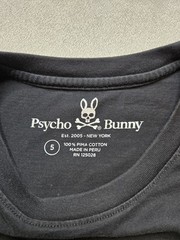 Psycho Bunny Men’s Big Bunny Graphic T-Shirt Black 100% Pima Cotton Size 5 (L)