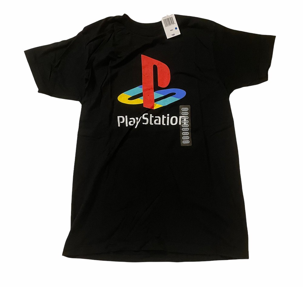 Playstation Shirt Short Sleeve Mens Medium Black With Logo Tee New With Tags