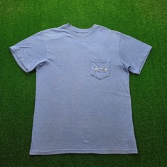 BURLEBO The Fly Life Graphic Pocket Tshirt Mens Medium Blue Fly Fishing Lure