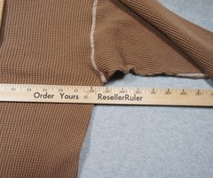 Hometown Thermal Shirt Mens XL Brown Waffle Knit Long Sleeve Made in USA Casual
