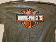 Mens Shark Graphic Long Sleeve Tee WRV Wave Riding Vehicles Olive Skater Large