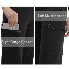 High Rise Yoga Scrub Pants Women – Straight Wide Leg Uniform Pants with Cargo…