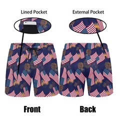 Men’s American Flag Hawaiian Shirt and Short Set 2 Piece Patriotic USA Outfit…