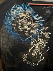 y2k Marc Ecko/Cut and Sew Skull Blue Foil AOP- XXXL
