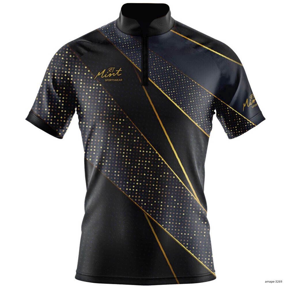 SALE Bowling London V2 Black Gold Best Gift Zip Bowling Jersey Size S-5XL