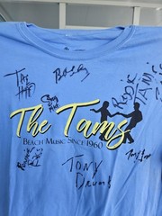 “The Tams” Signed Band T-Shirt Size Large 100% Cotton See Pics Stained NWOT