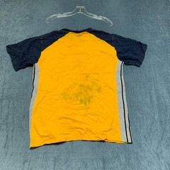 U.S. Polo Assn T-Shirt Mens Medium Yellow Navy Graphic Print Casual Crew Neck
