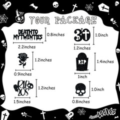 Death to My Twenties Confetti, Black Glitter R.I.P 20S Table Scatters, 30Th Birt