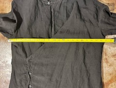 First Aid To The Injured Avantgarde Black Linen Button Up Wrap Shirt Sz 3 Med